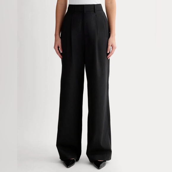Everlane Way High Drape Pant, Black. NWT. Size 10R - Picture 2 of 7